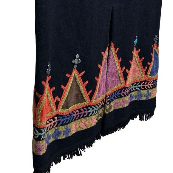 Double D Ranch Multicolor Embroidered Embellished Lambswool Blend Skirt Womens S - Picture 8 of 9